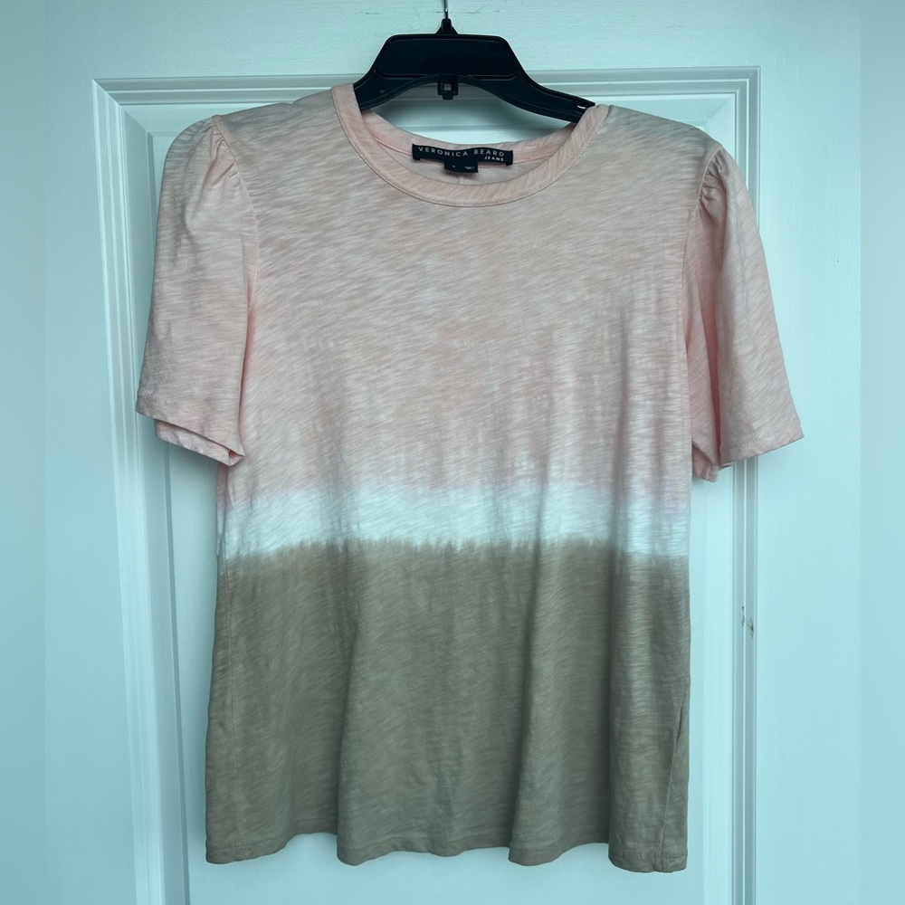 Blush and Taupe Veronica Beard tie dye t shirt, size small